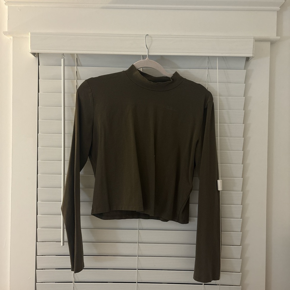 Zara Dark Olive Long Sleeve Top